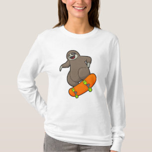 Sloth as Skater with Skateboard T-Shirt