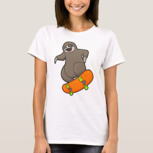 Sloth as Skater with Skateboard T-Shirt