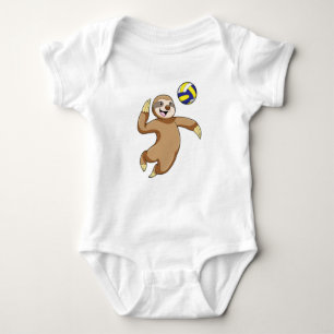 Sloth as Volleyball player with Volleyball Baby Bodysuit