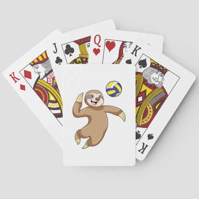 Sloth as Volleyball player with Volleyball Playing Cards (Back)