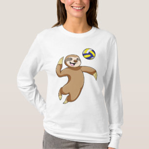 Sloth as Volleyball player with Volleyball T-Shirt