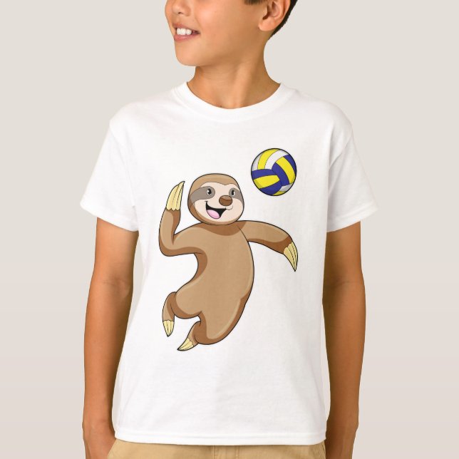 Sloth as Volleyball player with Volleyball T-Shirt (Front)