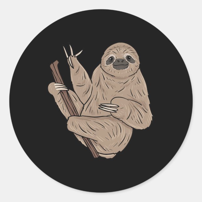 Sloth Asl Hand Gesture Deaf Hearing Loss Awareness Classic Round Sticker (Front)