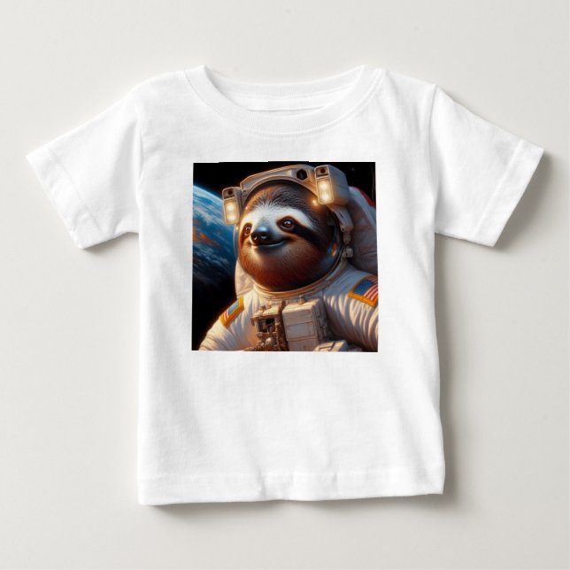Sloth Astronaut Baby T-Shirt (Front)