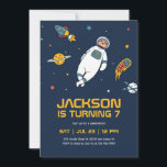 Sloth Astronaut Outer Space Galaxy Kids Birthday Invitation<br><div class="desc">Cute design for kids,  boys or girls who love astronaut,  outer space,  rocket,  universe,  planets,  stars and galaxy. Perfect for space theme birthday party. You can customise the wording to fit other occasions.</div>