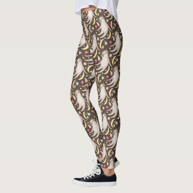 Sloth Astronaut Pattern Leggings (Left)