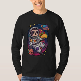 Sloth Astronaut Taco Space Adventure Funny Kawaii  T-Shirt