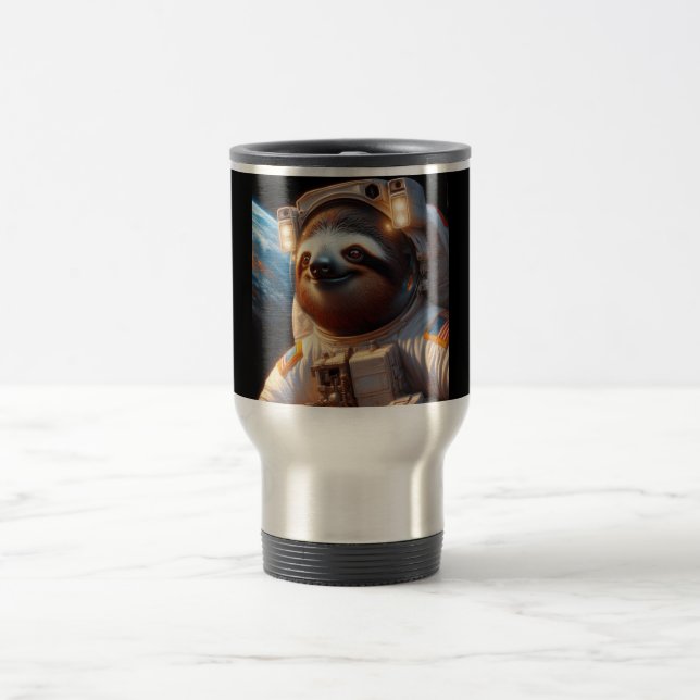 Sloth Astronaut Travel Mug (Center)