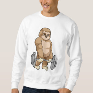 Sloth at Bodybuilding with Barbell Sweatshirt