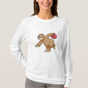 Sloth at Bowling with Bowling ball T-Shirt