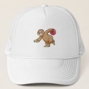 Sloth at Bowling with Bowling ball Trucker Hat