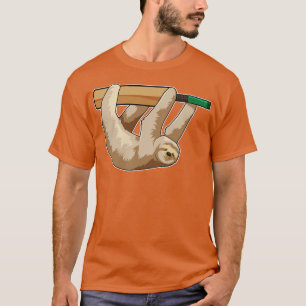 Sloth at Cricket with Cricket bat T-Shirt