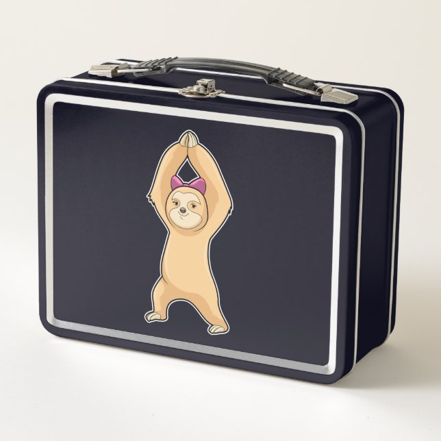 Sloth at Fitness Sports Metal Lunch Box (Front)