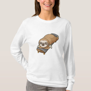 Sloth at Sleeping with Skateboard T-Shirt