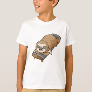 Sloth at Sleeping with Skateboard T-Shirt