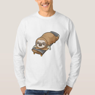 Sloth at Sleeping with Skateboard T-Shirt