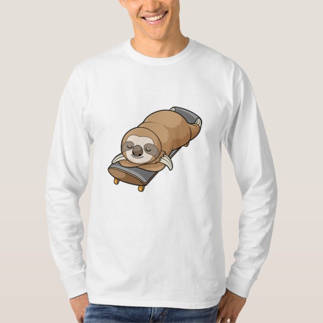 Sloth at Sleeping with Skateboard T-Shirt (Front)