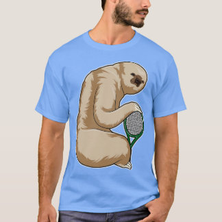 Sloth at Tennis with Tennis racket T-Shirt