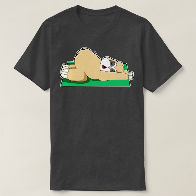 Sloth at Yoga on Yoga mat T-Shirt (Design Front)
