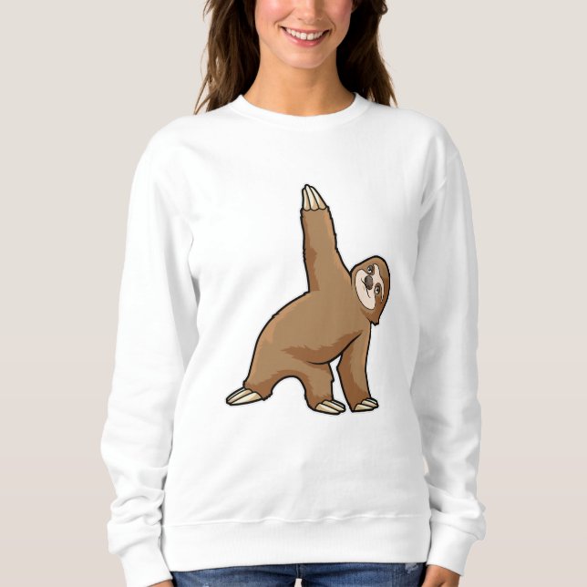 Sloth at Yoga Stretching exercises Legs Sweatshirt (Front)