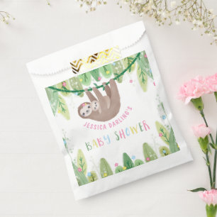 Sloth Baby Girl Shower Jungle Theme Favour Bags