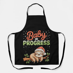 Sloth Baby In Progress Pregnant Pregnancy Xmas Apron