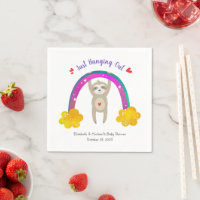 Sloth Baby Shower Boho Rainbow Cute Simple Modern