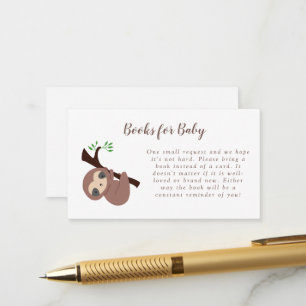 Sloth Baby Shower Book Request Card Cute Kawaii