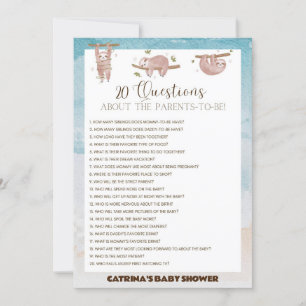 Sloth Baby Shower - Editable Name, 5x7 Invitation