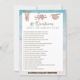 Sloth Baby Shower - Editable Name, 5x7 Invitation