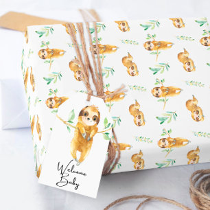 Sloth Baby Shower Wrapping Paper
