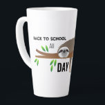 Sloth Back to School All Day Mug<br><div class="desc">Start school off with a sloth mug statement. It's hard getting back into the swing of things when it comes to school work,  make a fun statement with this sloth mug. Front has a lazy sloth hanging on a tree branch with the words "Back to School All Day".</div>