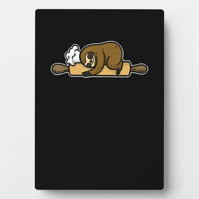 Sloth baker | funny cute chef | cook kitchen gift plaque (Front)
