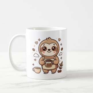 Sloth Barista Coffee Mug Kawaii Character