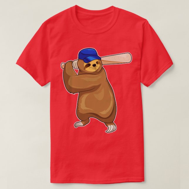 Sloth Baseball Baseball bat 2 T-Shirt (Design Front)