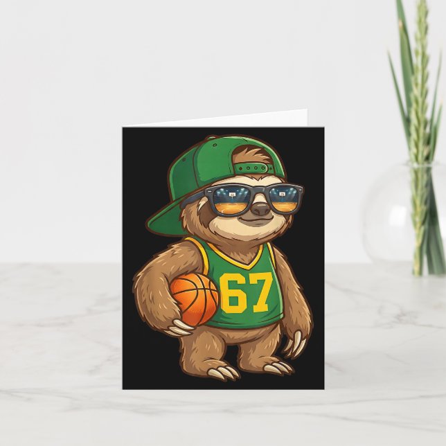 Sloth Basketball 67 Gen Alpha Slang Srts Men Boys  Card (Front)