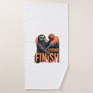 Sloth Basketball Vintage Funny Retro Dunk Shirt 2 Bath Towel