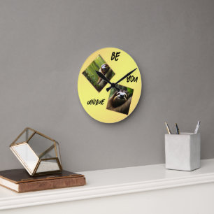 Sloth "Be You Unique", Round Clock
