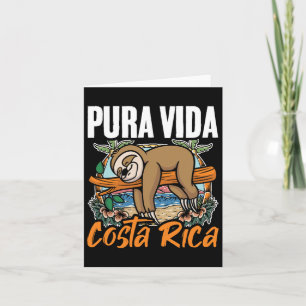 Sloth Beach Vacation Tropical Sloths Pura Vida Cos Card