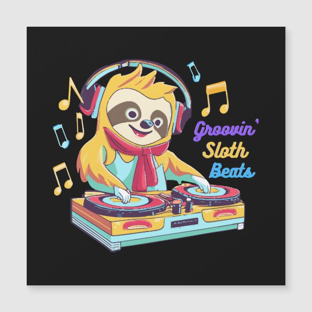  Sloth Beats retro vintage vibrant (Front)