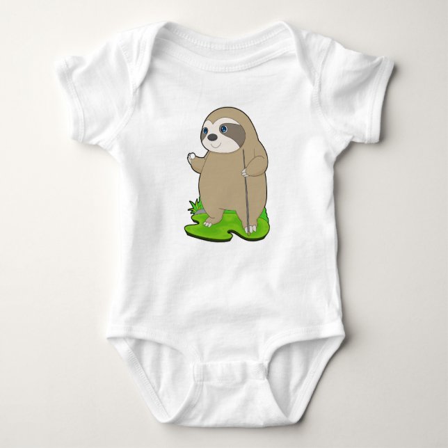Sloth Billiard Queue Baby Bodysuit (Front)