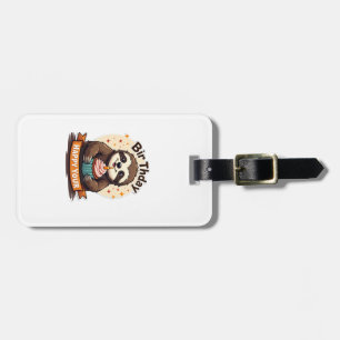 Sloth Birthday Shirt Vintage Cake Animal Graphic Luggage Tag