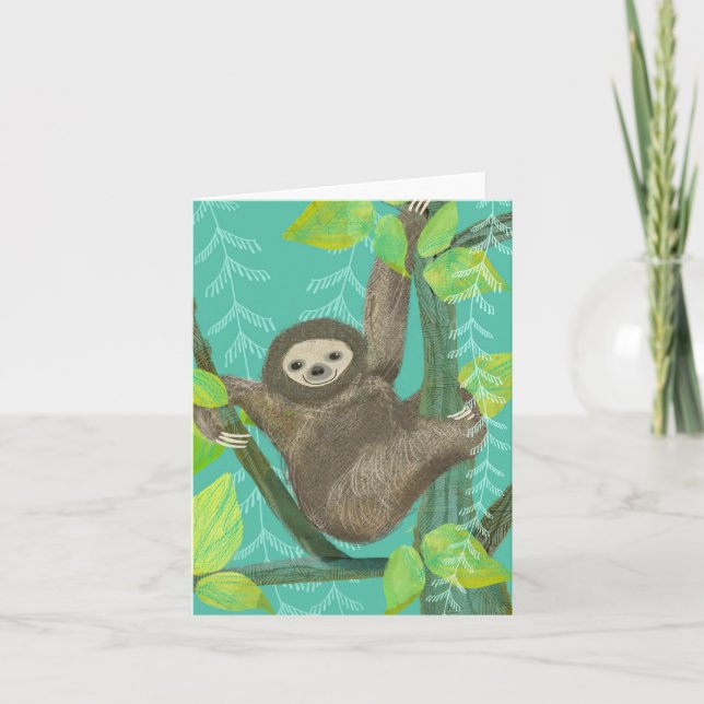 Sloth BLANK Greeting Card (Front)