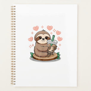 Sloth Boba Tea Bubble Tea T-Shirt Planner