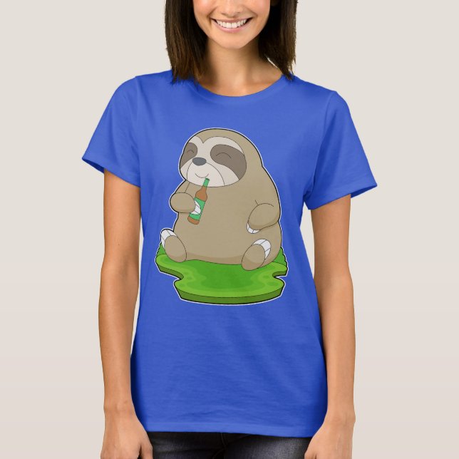 Sloth Bottle Beer T-Shirt (Front)