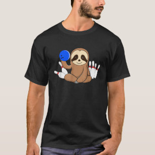 Sloth Bowling Bowler Bowl Funny Left Handed T-Shirt