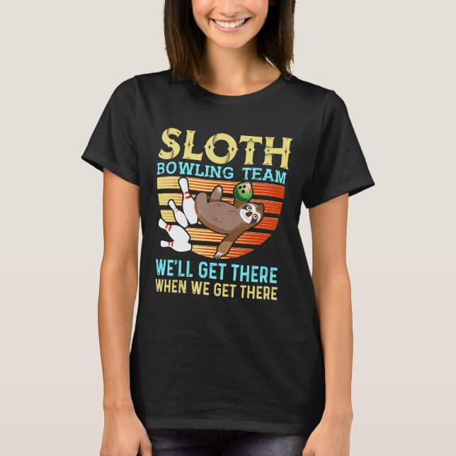 Sloth Bowling Shirt Funny Bowler Bowling (Front)