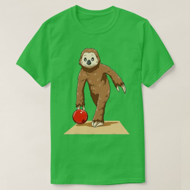 Sloth Bowling Sloth Playing Bowling T T-Shirt (Design Front)