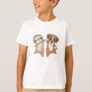 Sloth Boxer Dog Animal Lovers Children T-Shirt