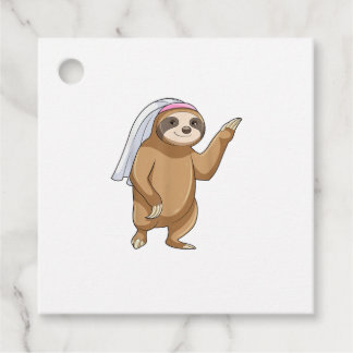 Sloth Bride Veil Wedding T-Shirt Favour Tags